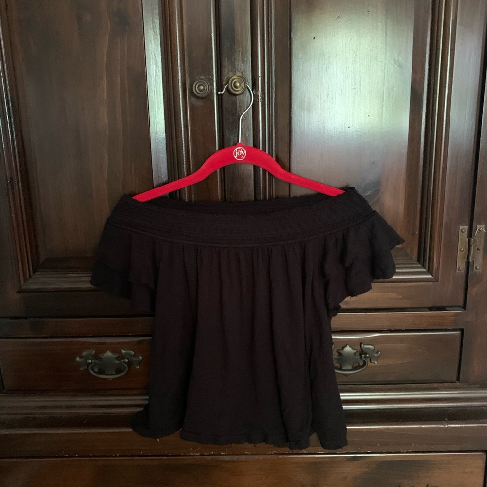 On or off the shoulder black flowy top